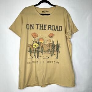 Show Me Your Mumu Oversized Yellow Airport Tee Size Small